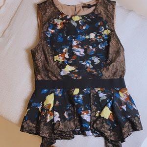 BCBG MaxAzria Kaylyn Peplum Top